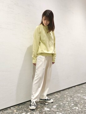 「CONVERSE TOKYO（コンバーストウキョウ）のアイテム（スラックス）」を使った、tomokaさん（レディース・165cm）の夏コーディネート