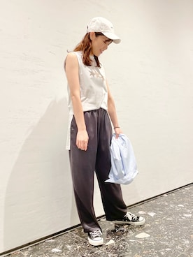 「CONVERSE TOKYO（コンバーストウキョウ）のアイテム（帽子）」を使った、tomokaさん（レディース・165cm）の夏コーディネート