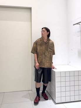 「レザーショーツ」｜reosakuraiさん（メンズ・163cm）の夏コーディネート