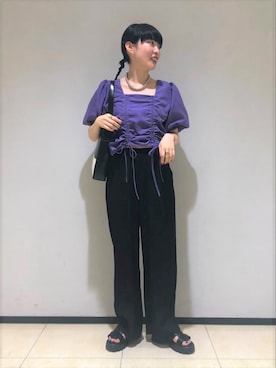 「チェッカー柄」｜FREDY&GLOSTER stylingさん（レディース・160cm）の夏コーディネート