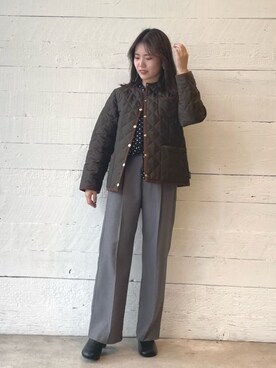 「ボウタイブラウス」｜「アイテム（ブルゾン）」を使った、FREDY&GLOSTER stylingさん（レディース・156cm）の秋コーディネート