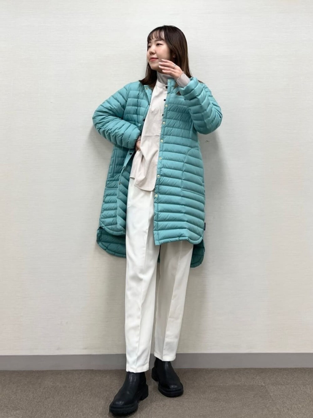 courreges　ミントグリーン　ダウンジャケット♪ GU - ミントグリーン ダウンジャケットの通販 by hani♡プロフ