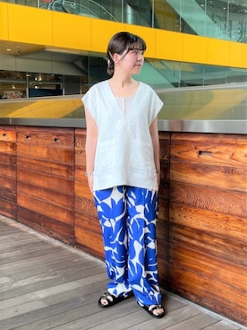 「ベルトサンダル」｜FREDY&GLOSTER stylingさん（レディース・160cm）の夏コーディネート