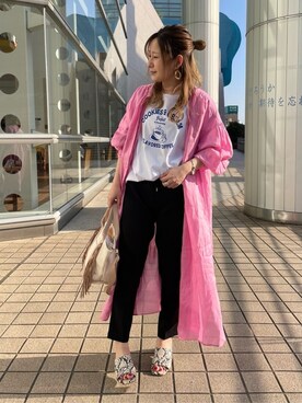 「FREDY&GLOSTER」｜「アイテム（シャツワンピース）」を使った、FREDY&GLOSTER stylingさん（レディース・150cm）の春コーディネート