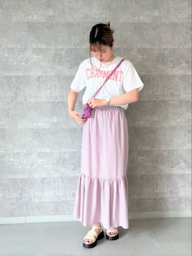 「ビーズバッグ」｜「アイテム（アクセサリー）」を使った、FREDY&GLOSTER stylingさん（レディース・160cm）の夏コーディネート