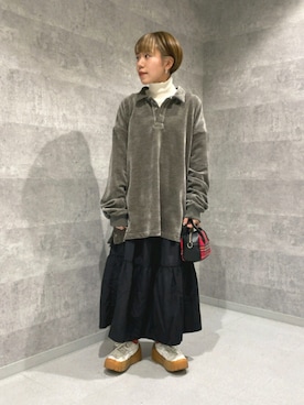 「cache cache（カシュ カシュ）のアイテム（ボストンバッグ）」を使った、FREDY&GLOSTER stylingさん（レディース・160cm）の冬コーディネート