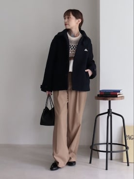 「GEVACO」｜「アイテム（ステンカラーコート）」を使った、FREDY&GLOSTER stylingさん（レディース・158cm）の秋コーディネート