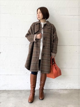 「fredy emue（フレディエミュ）のアイテム（その他アウター）」を使った、FREDY&GLOSTER stylingさん（レディース・153cm）の秋コーディネート