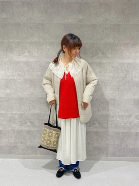 「ミニトート」｜「アイテム（ブルゾン）」を使った、FREDY&GLOSTER stylingさん（レディース・160cm）の秋コーディネート