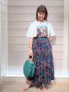 「サークルバッグ」｜FREDY&GLOSTER stylingさん（レディース・160cm）の夏コーディネート