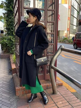 「フードコート」｜「アイテム（ワンピース/ドレス）」を使った、FREDY&GLOSTER stylingさん（レディース・160cm）の秋コーディネート