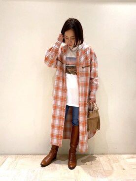 「FREDY&GLOSTER」｜「アイテム（シャツワンピース）」を使った、FREDY&GLOSTER stylingさん（レディース・160cm）の冬コーディネート