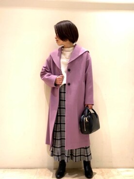 「fredy emue（フレディエミュ）のアイテム（その他アウター）」を使った、FREDY&GLOSTER stylingさん（レディース・160cm）の冬コーディネート