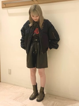 「fredy emue（フレディエミュ）のアイテム（MA-1）」を使った、FREDY&GLOSTER stylingさん（レディース・160cm）の秋コーディネート