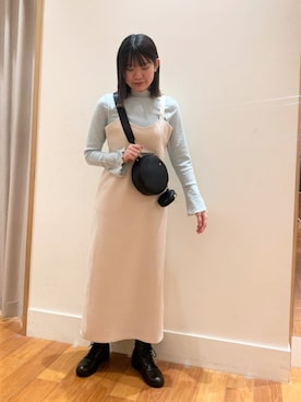 「メロートップス」｜「アイテム（ワンピース/ドレス）」を使った、FREDY&GLOSTER stylingさん（レディース・157cm）の冬コーディネート