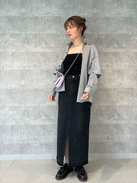 「アイテム（デニムスカート、グレー系）」を使った、FREDY&GLOSTER stylingさん（レディース・160cm）の夏コーディネート