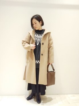 「fredy emue（フレディエミュ）のアイテム（その他アウター）」を使った、FREDY&GLOSTER stylingさん（レディース・160cm）の冬コーディネート