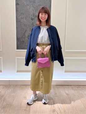 「ごきげんウィーク」｜「アイテム（MA-1）」を使った、FREDY&GLOSTER stylingさん（レディース・160cm）の春コーディネート