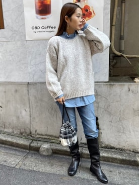 「TRICOTS JEAN MARC（トリコットジーンマルク）のアイテム（ニット/セーター）」を使った、FREDY&GLOSTER stylingさん（レディース・160cm）の秋コーディネート