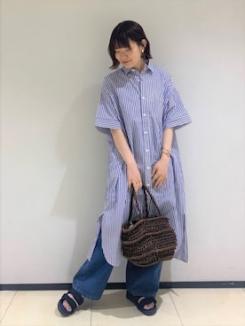 「SHAKA」｜「アイテム（シャツワンピース）」を使った、FREDY&GLOSTER stylingさん（レディース・160cm）の夏コーディネート