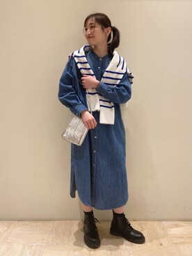 「FREDY&GLOSTER」｜「アイテム（シャツワンピース）」を使った、FREDY&GLOSTER stylingさん（レディース・160cm）の冬コーディネート