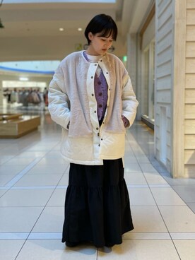 「ファーコート」｜「アイテム（ダウンジャケット/コート）」を使った、FREDY&GLOSTER stylingさん（レディース・153cm）の冬コーディネート