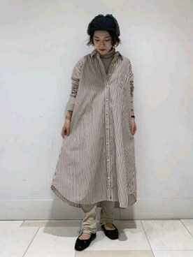 「FREDY&GLOSTER」｜「アイテム（シャツワンピース）」を使った、FREDY&GLOSTER stylingさん（レディース・160cm）の秋コーディネート