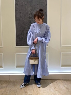 「FREDY&GLOSTER」｜「アイテム（シャツワンピース）」を使った、FREDY&GLOSTER stylingさん（レディース・160cm）の春コーディネート