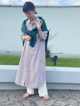 「FREDY&GLOSTER」｜「アイテム（シャツワンピース）」を使った、FREDY&GLOSTER stylingさん（レディース・160cm）の秋コーディネート