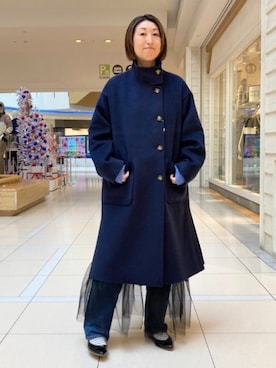 「fredy emue（フレディエミュ）のアイテム（その他アウター）」を使った、FREDY&GLOSTER stylingさん（レディース・157cm）の冬コーディネート