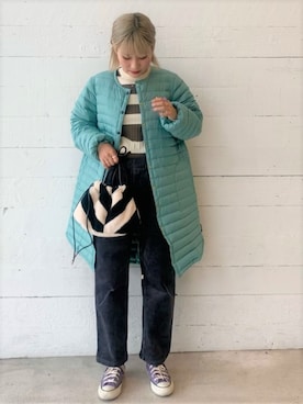 「Traditional Weatherwear」｜「アイテム（ダウンジャケット/コート）」を使った、FREDY&GLOSTER stylingさん（レディース・160cm）の秋コーディネート