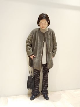 「フリンジバッグ」｜「アイテム（ジャケット/アウター）」を使った、FREDY&GLOSTER stylingさん（レディース・160cm）の冬コーディネート