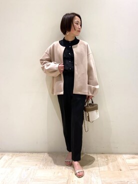 「オケージョン」｜「アイテム（ブルゾン）」を使った、FREDY&GLOSTER stylingさん（レディース・160cm）の冬コーディネート