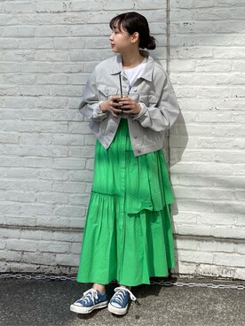 「FREDY&GLOSTER」｜「アイテム（デニムジャケット）」を使った、FREDY&GLOSTER stylingさん（レディース・160cm）の春コーディネート