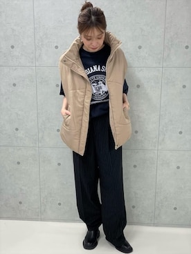 「FREDY&GLOSTER」｜「アイテム（ダウンベスト）」を使った、FREDY&GLOSTER stylingさん（レディース・160cm）の夏コーディネート