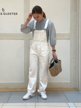 「袖ボリューム」｜「アイテム（オールインワン・サロペット）」を使った、FREDY&GLOSTER stylingさん（レディース・160cm）の春コーディネート