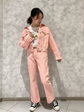 「FREDY&GLOSTER」｜「アイテム（デニムジャケット）」を使った、FREDY&GLOSTER stylingさん（レディース・160cm）の春コーディネート