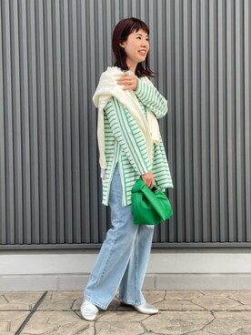 「fredy emue（フレディエミュ）の［新色追加］結びハンドルタックワンショルダーバッグ（ショルダーバッグ）」を使った、FREDY&GLOSTER stylingさん（レディース・160cm）の冬コーディネート