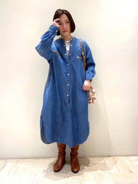 「FREDY&GLOSTER」｜「アイテム（シャツワンピース）」を使った、FREDY&GLOSTER stylingさん（レディース・160cm）の冬コーディネート