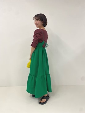 「fredy emue（フレディエミュ）の［新色追加］結びハンドルタックワンショルダーバッグ（ショルダーバッグ）」を使った、FREDY&GLOSTER stylingさん（レディース・160cm）の春コーディネート