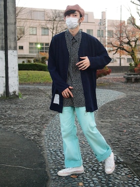 「URBAN RESEARCH（アーバンリサーチ）のアイテム（ハンチング/ベレー帽）」を使った、ゆういさん（メンズ・181cm）の秋コーディネート