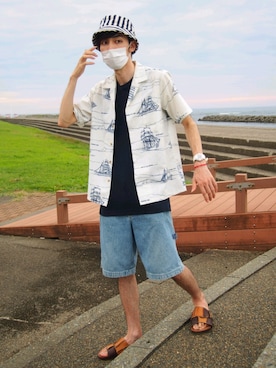 「Bump N’ GRIND（バンプ アンド グラインド）のアイテム（サンダル）」を使った、ゆういさん（メンズ・181cm）の秋コーディネート