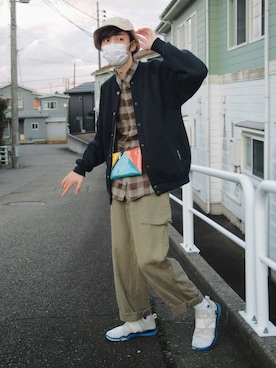 「OSHKOSH（オシュコシュ）のアイテム（ジャケット/アウター）」を使った、ゆういさん（メンズ・181cm）の秋コーディネート
