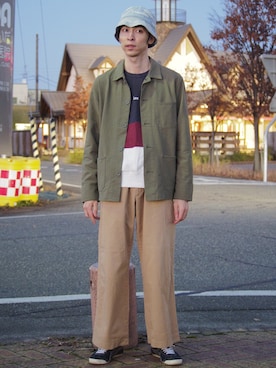 「Lee（リー）のアイテム（スウェット）」を使った、ゆういさん（メンズ・181cm）の冬コーディネート