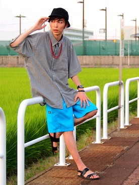「ONLY NY（オンリーニューヨーク）のアイテム（帽子）」を使った、ゆういさん（メンズ・181cm）の夏コーディネート