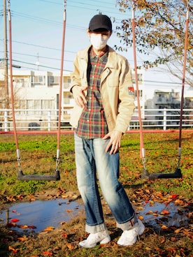 「united arrows」｜「アイテム（キャップ）」を使った、ゆういさん（メンズ・181cm）の秋コーディネート