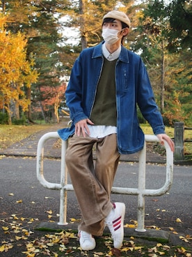 「Ralph Lauren」｜「アイテム（デニムジャケット）」を使った、ゆういさん（メンズ・181cm）の秋コーディネート
