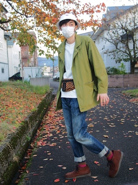 「Alpha Industries（アルファインダストリーズ）のアイテム（スウェット）」を使った、ゆういさん（メンズ・181cm）の秋コーディネート