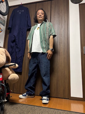 「Levi's（リーバイス）のアイテム（パンツ）」を使った、aaajiさん（メンズ・174cm）の夏コーディネート