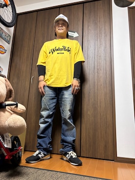 「LEVI'S VINTAGE CLOTHING（リーバイスビンテージクロージング）のアイテム（デニムパンツ）」を使った、aaajiさん（メンズ・174cm）の夏コーディネート